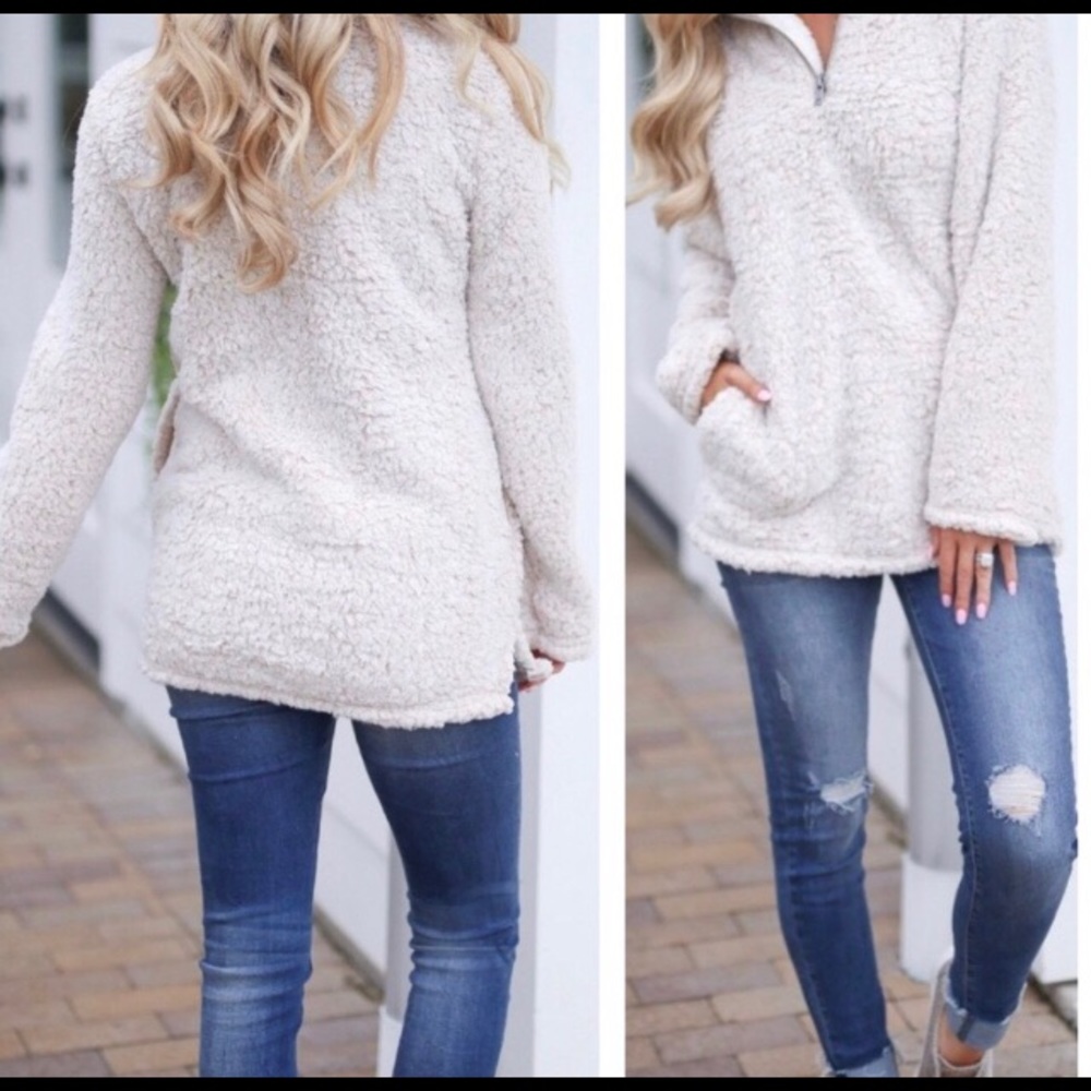 *LAST ONE* Luxurious Sherpa Half ZIP Pullover - Picture 3 of 3